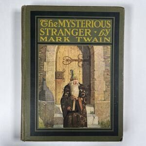 Mysterious Stranger Mark Twain Wyeth Vintage Hardcover Harpers FB Print 1927 (?)